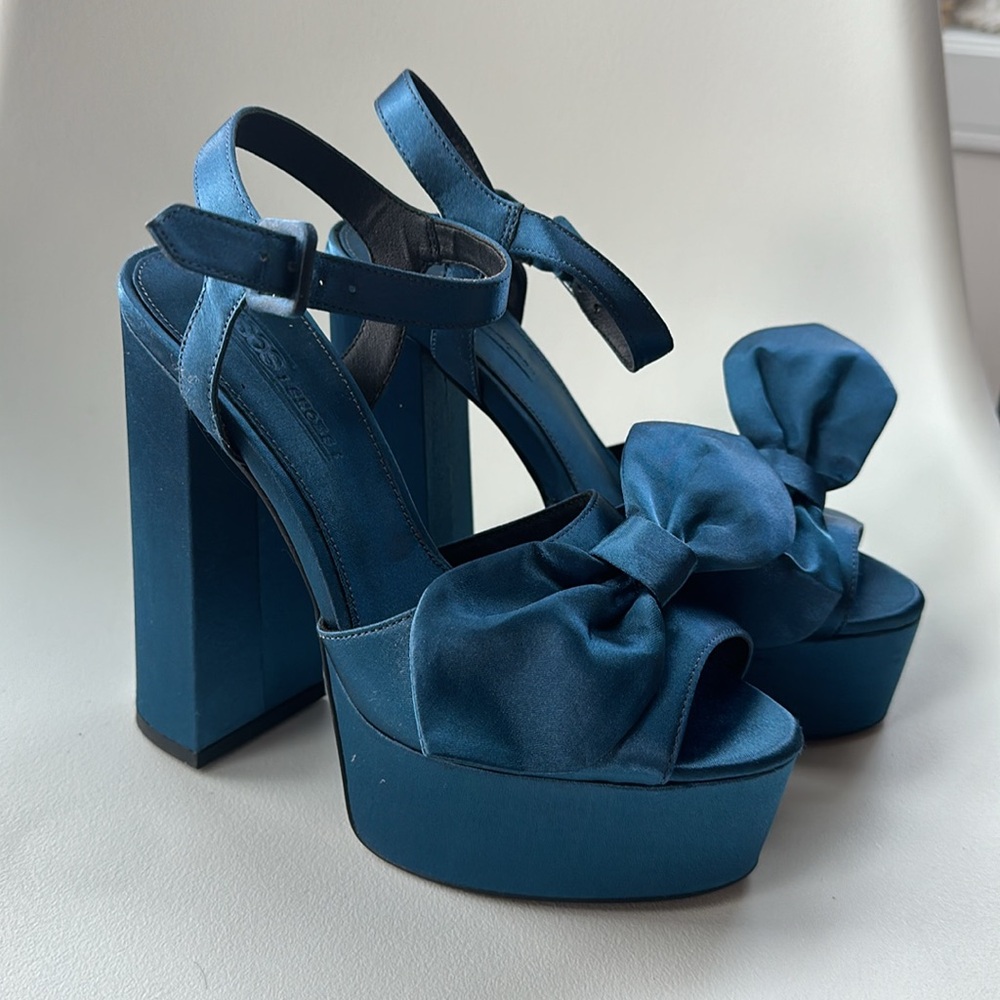 ASOS blue platform heels